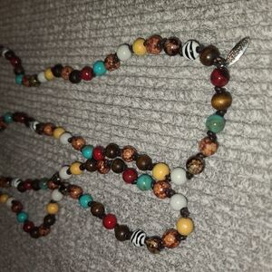 Red and Yellow Beaded Necklace Casual Jewelry